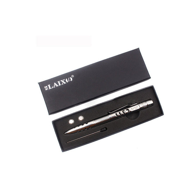 Laix T01 Self Defensive Tactical Ballpoint Pen EDC Stainless Steel Outdoor Survival Tools LED Flashlight Cutter Saw Tungsten Head Bottle Opener