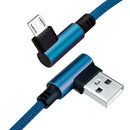 2M 90 Degree 2.4A Fast Charging Nylon Braided Data Cable For Smartphone Tablet