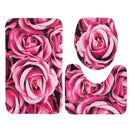 3PCS Bathroom Non-Slip Carpet Pedestal Rug Lid Toilet Cover Bath Mat