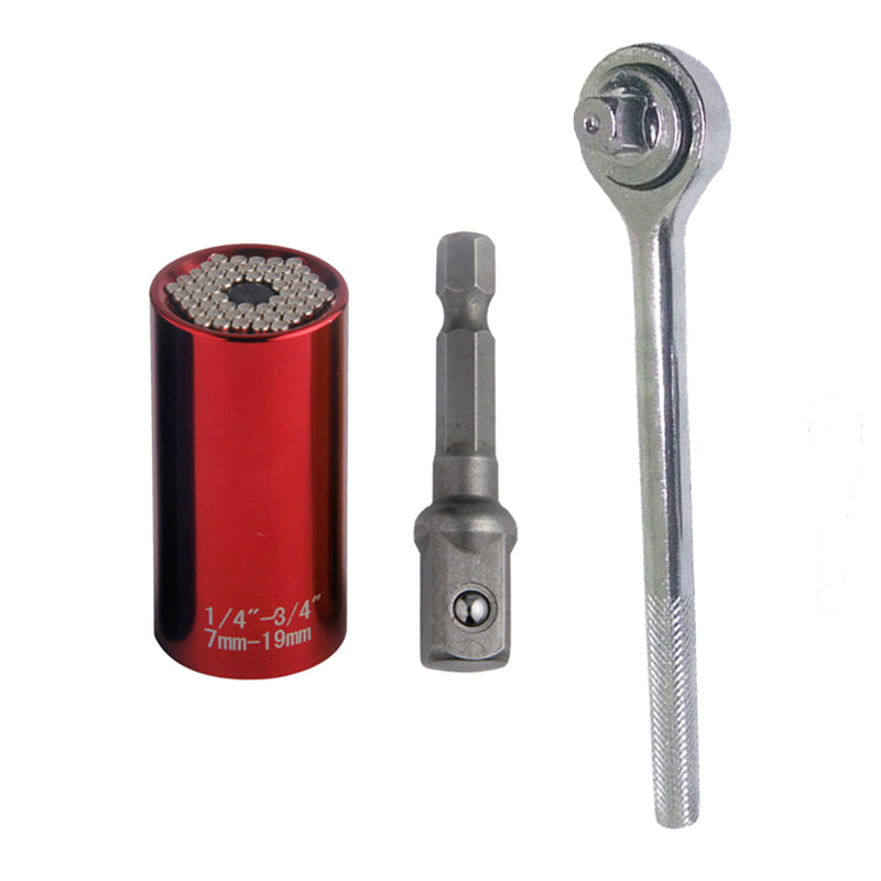 Universal Socket 3pcs 7-19mm Multi-Function Gator Socket Adapter Magical Grip Wrench Adapter Set