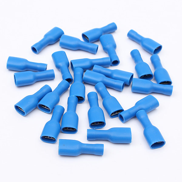 50Pcs 0.5-2.5mm Red&Blue 6.3mm Female Insulated Spade Crimp Wire Connector Terminal
