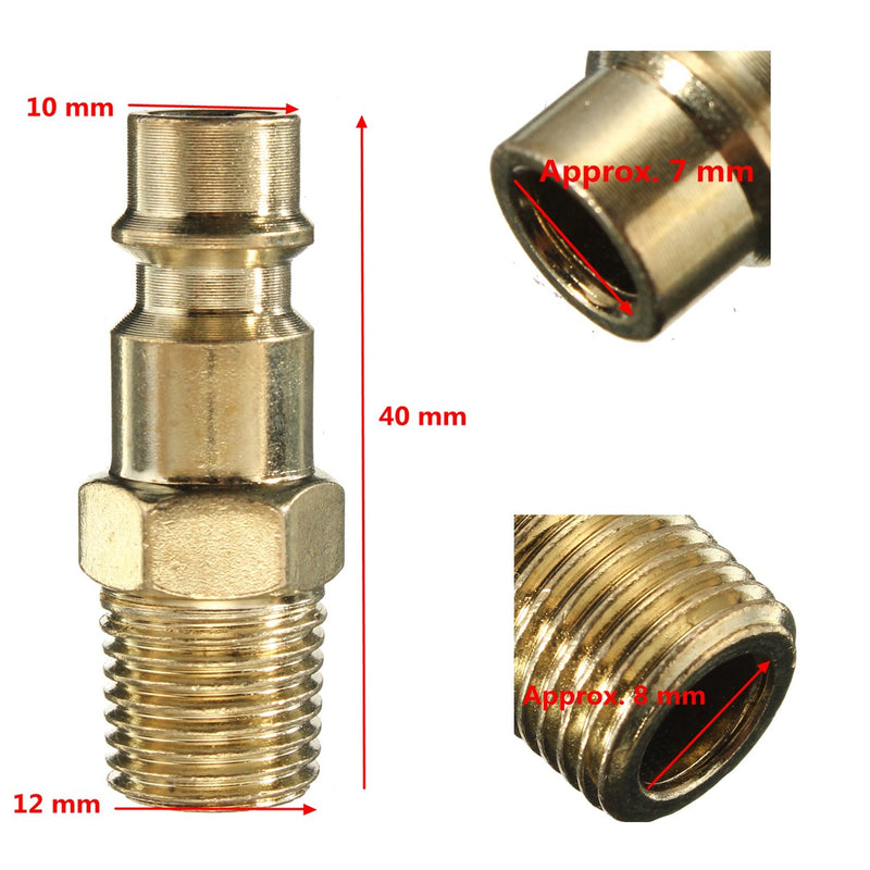 1/4 Inch Air Line Hose Coupler Fittings  Male End Quick Connector  Euro Male Threaded