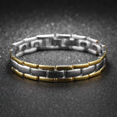 Classic Glossy Gold Business Health Titanium Steel Male Bracelet