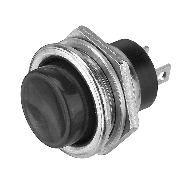 5Pcs 3A 125V Momentary Push Button Switch OFF-ON Horn Black Plastic