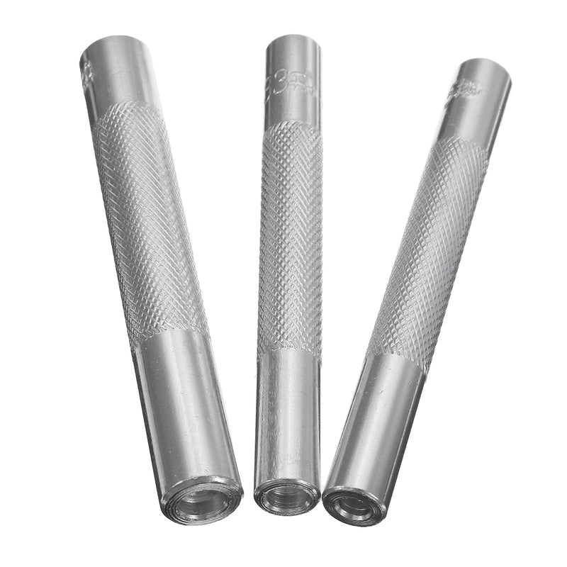 12Pcs Metal Hole Punches Snap Rivet Fasteners Tool Setter Base Set for DIY Leathercraft