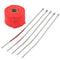 4.5m Exhaust Pipe Heat Insulation Wrap Turbo Header Shields Red with metal strips