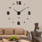 Modern Mute DIY Frameless Large Wall Clock 3d Mirror Sticker Metal Big Watches Home Office Decoratio