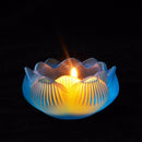 Color Lotus Diwali Glass Candle Holders Buddhism Religious Activities Ornaments Ghee Lamp Holder Candlestick