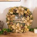 30CM Luxury Golden Christmas Light Door Home Window Wreath Light Home Decor Xmas Gift