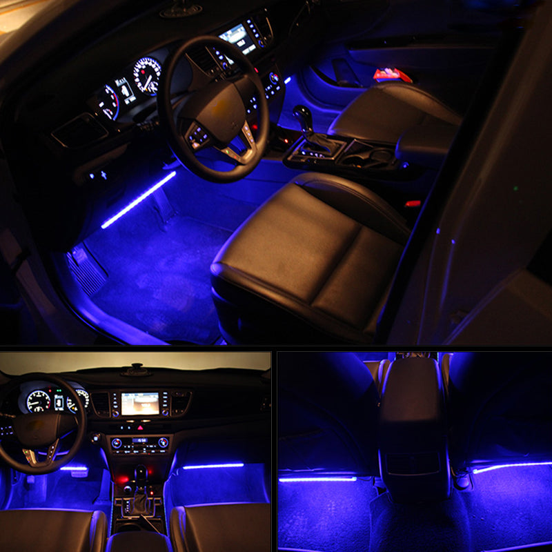 15 LED Colorful RGB Car Interior Floor Atmosphere Strip Light Remote Decoration Lamp