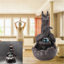 Porcelain Dragon Backflow Incense Burner Ceramic Censer Cone Holder With Glass Ball