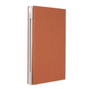 Leather Business Credit ID Name Card Holder Plaid Pattern Metal Frame Case Card Box For Office Supplies