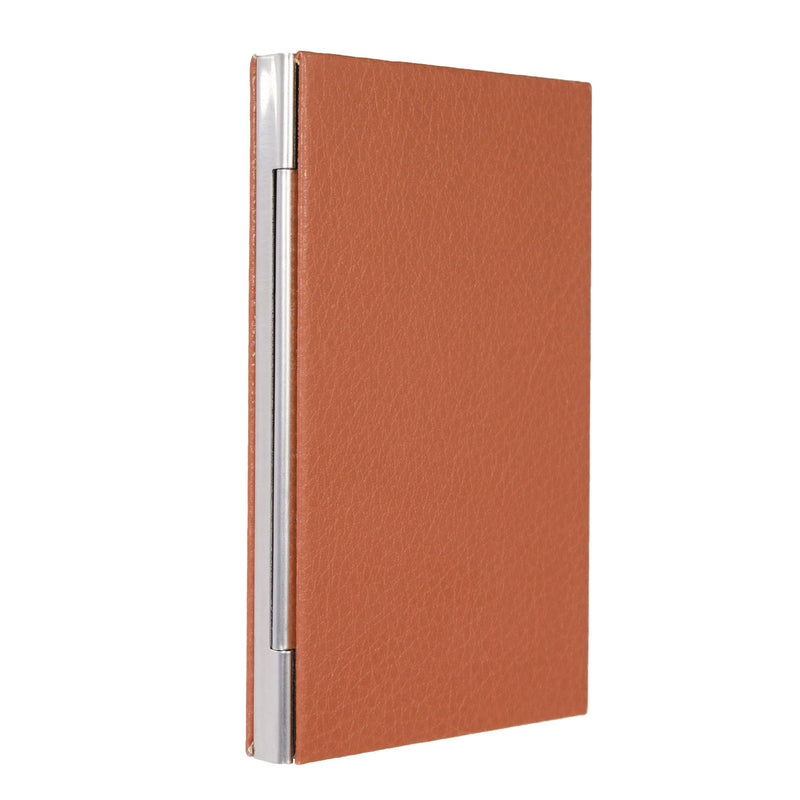 Leather Business Credit ID Name Card Holder Plaid Pattern Metal Frame Case Card Box For Office Supplies