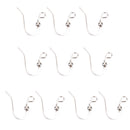 10 Pairs/ Pack Silver Tone Ear Wire Ball Dot French Hook Dangle Earring DIY Jewelry Making Findings Crafts