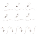 10 Pairs/ Pack Silver Tone Ear Wire Ball Dot French Hook Dangle Earring DIY Jewelry Making Findings Crafts