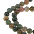 Blood Agate Round Gemstone loose Beads Strand 8mm / 15.5 Inch