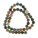 Blood Agate Round Gemstone loose Beads Strand 8mm / 15.5 Inch