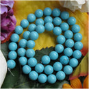 8mm Blue Turquoise Round Gemstone Loose Beads Strand 15.5 Inch