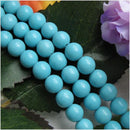 8mm Blue Turquoise Round Gemstone Loose Beads Strand 15.5 Inch