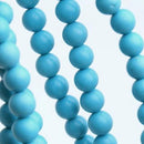 8mm Blue Turquoise Round Gemstone Loose Beads Strand 15.5 Inch
