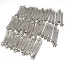 50 Pcs 50mm Metal French Clips Hair Bows Barrettes - Silver