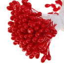 170pcs Pearl Double Tip Floral Stamens - Red