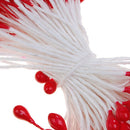 170pcs Pearl Double Tip Floral Stamens - Red