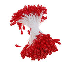 170pcs Pearl Double Tip Floral Stamens - Red
