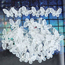 50pcs Wired Mesh Stocking Glitter Butterflies - White
