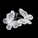 50pcs Wired Mesh Stocking Glitter Butterflies - White