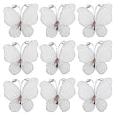 50pcs Wired Mesh Stocking Glitter Butterflies - White