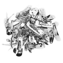 Women Girls Ladies Metal Snap Clips Hair Bows Head Wear Hair Accessory Silver Pack Of 50PCS 30mm