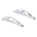 Women Girls Ladies Metal Snap Clips Hair Bows Head Wear Hair Accessory Silver Pack Of 50PCS 30mm