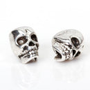 10pcs Antique Silver Metal Skull Spacer Beads Fit DIY Charm Bracelet 3.9mm Hole