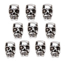 10pcs Antique Silver Metal Skull Spacer Beads Fit DIY Charm Bracelet 3.9mm Hole