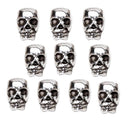 10pcs Antique Silver Metal Skull Spacer Beads Fit DIY Charm Bracelet 3.9mm Hole