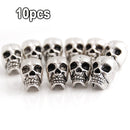 10pcs Antique Silver Metal Skull Spacer Beads Fit DIY Charm Bracelet 3.9mm Hole