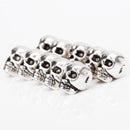 10pcs Antique Silver Metal Skull Spacer Beads Fit DIY Charm Bracelet 3.9mm Hole