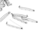 50pcs Brooch Backs Safety Pins Silver Large Bar Back Catch Jewelry Findings 37x5mm