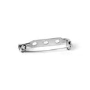 50pcs 25mm Brooch Backs Safety Pins Silver Bar Back Catch Findings 3 Holes