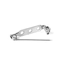 50pcs 25mm Brooch Backs Safety Pins Silver Bar Back Catch Findings 3 Holes
