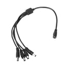 For CCTV Camera 4 Channel Cable Splitter DC 1 Female to 4 Male 5.5x2.1mm