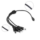 For CCTV Camera 4 Channel Cable Splitter DC 1 Female to 4 Male 5.5x2.1mm