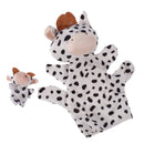 Set Of Lifelike Easy To Use Velvet Milk Cow Hand Finger Puppet Kids Children Imaginative Entertaining Story Telling Props Play Fun Toy Black + White
