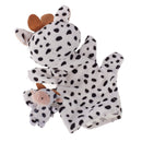 Set Of Lifelike Easy To Use Velvet Milk Cow Hand Finger Puppet Kids Children Imaginative Entertaining Story Telling Props Play Fun Toy Black + White