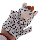 Set Of Lifelike Easy To Use Velvet Milk Cow Hand Finger Puppet Kids Children Imaginative Entertaining Story Telling Props Play Fun Toy Black + White