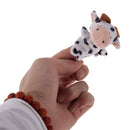Set Of Lifelike Easy To Use Velvet Milk Cow Hand Finger Puppet Kids Children Imaginative Entertaining Story Telling Props Play Fun Toy Black + White