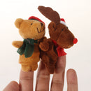 5 pcs Animal Finger Puppets w/ Christmas Hat