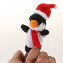 5 pcs Animal Finger Puppets w/ Christmas Hat