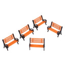 5pcs 1:75 Plastic Model Park Bench Model Landscape w/ Black Arm